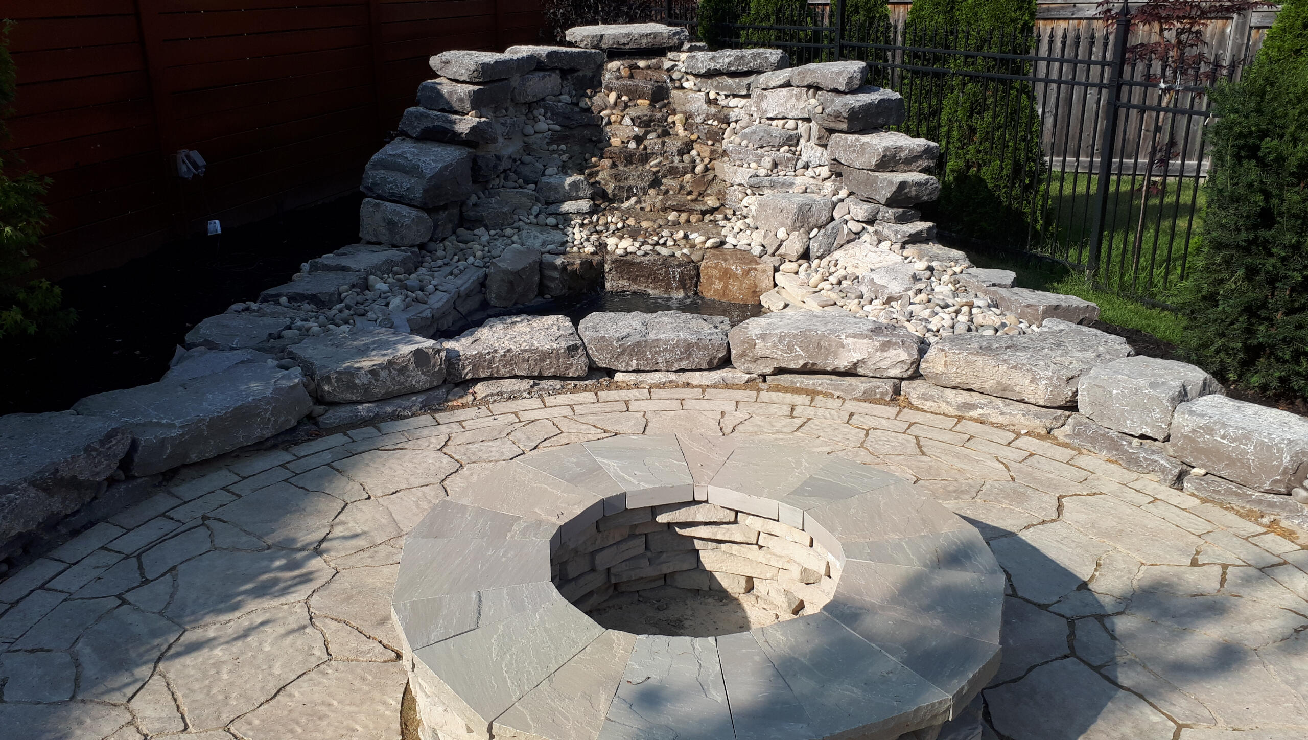 Firepit and water feature