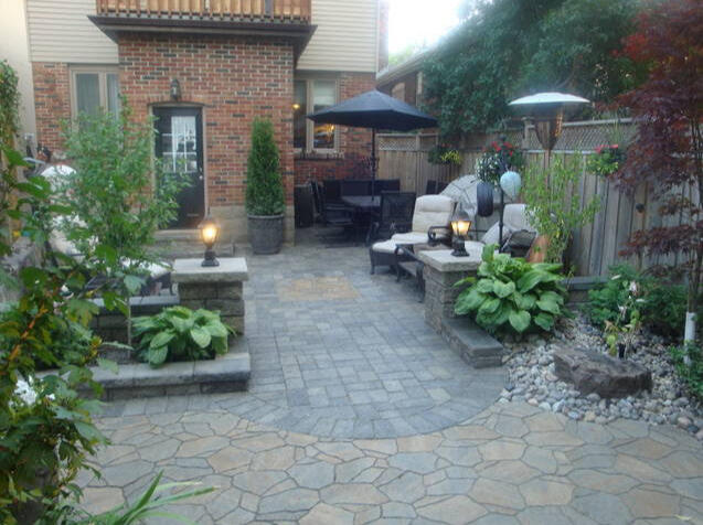 Backyard Interlock and columns